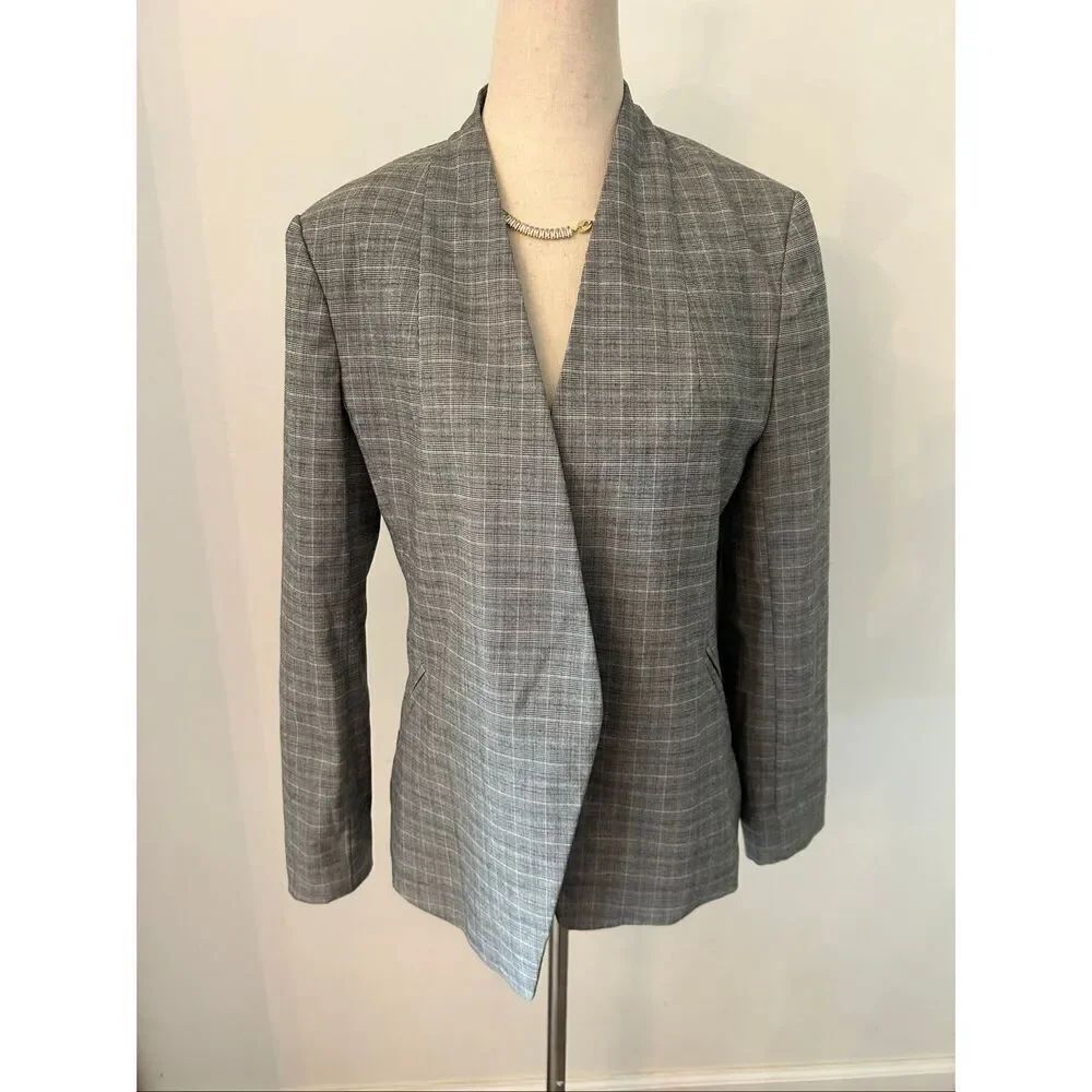 Banana republic plaid blazer open front size 4 classy work attire blazer